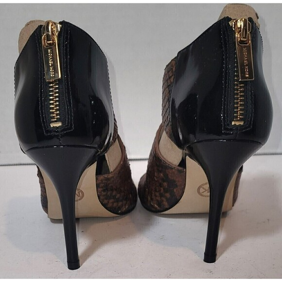Michael Kors Reptile Stilettos Brown with Black Patent Leather - Size 5 - Picture 10 of 14